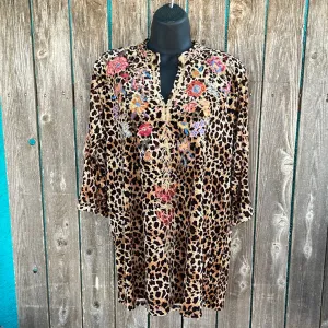 Adore Cheetah Embroidered Tunic