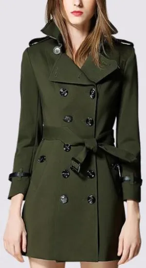 Army Green Short Trench Coat