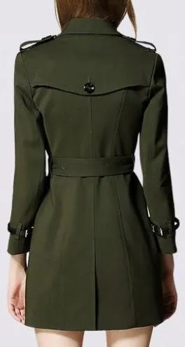 Army Green Short Trench Coat