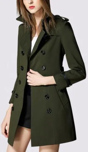 Army Green Short Trench Coat