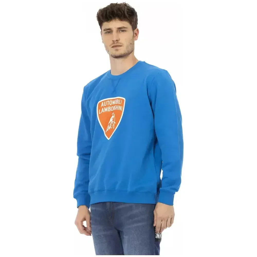 Automobili Lamborghini Blue Cotton Men Sweater