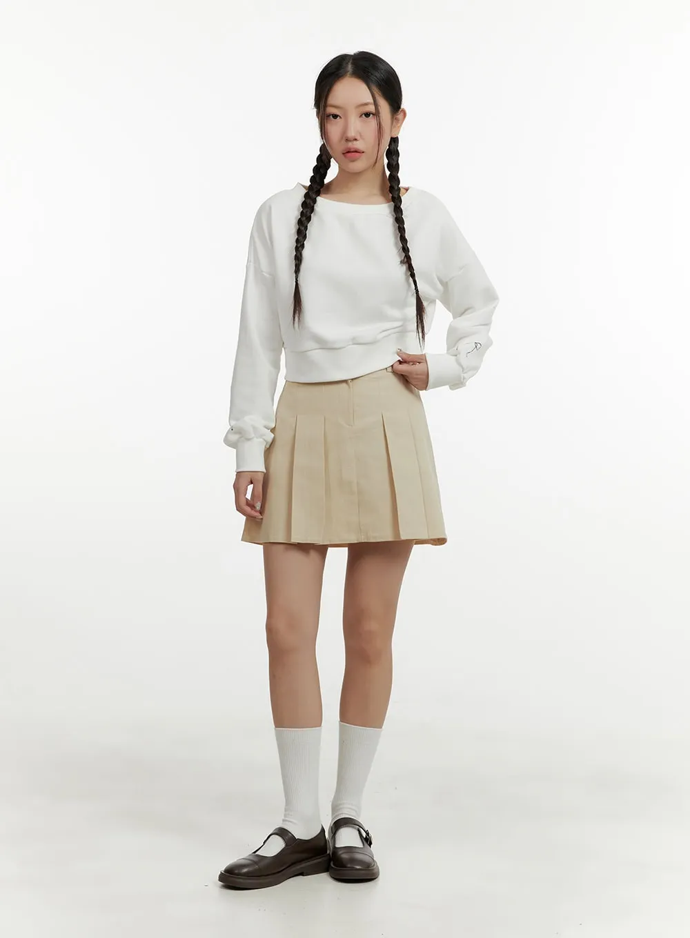 Basic Pleated Mini Skirt OY413