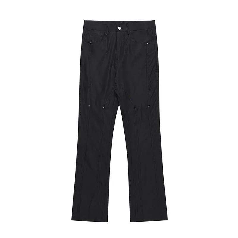 Black Slim Straight Pants