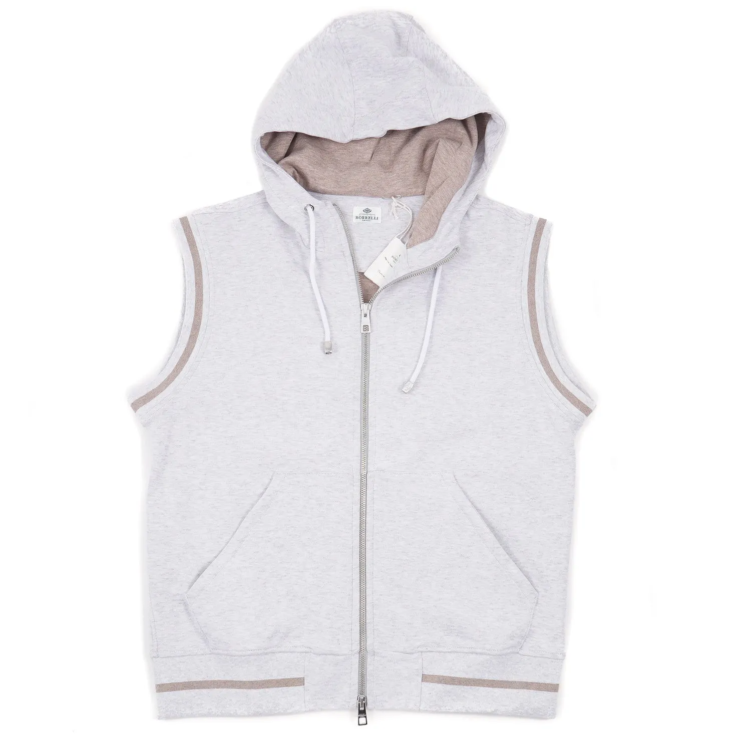 Borrelli Sleeveless Hooded Sweatshirt-Vest