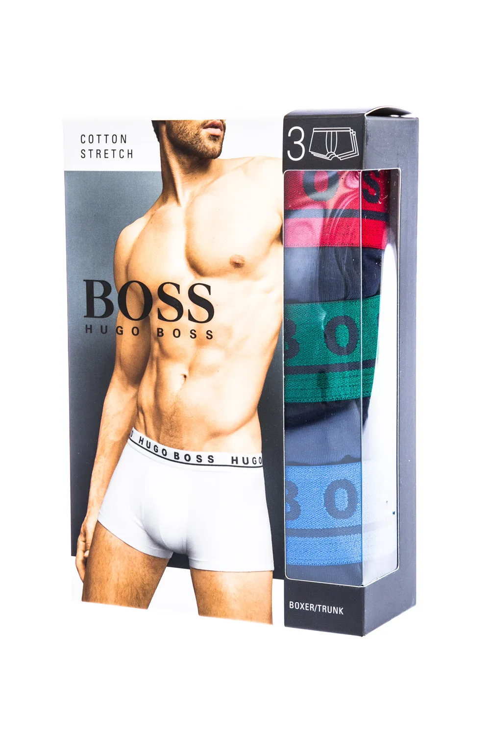 BOSS 3 Pack Trunk Underwear in Navy with Contrast Waistands