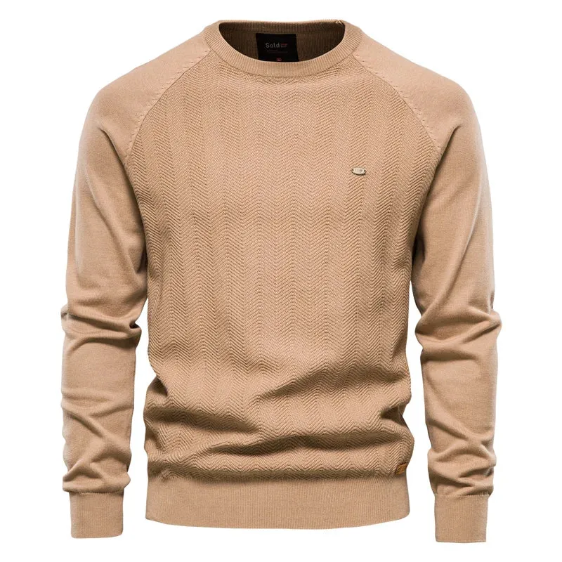 Cotton Drop Sleeve Sweater Men Casual Solid Color Basic Pullovers Knitted Sweaters Male New Winter Quality Mens Sweater