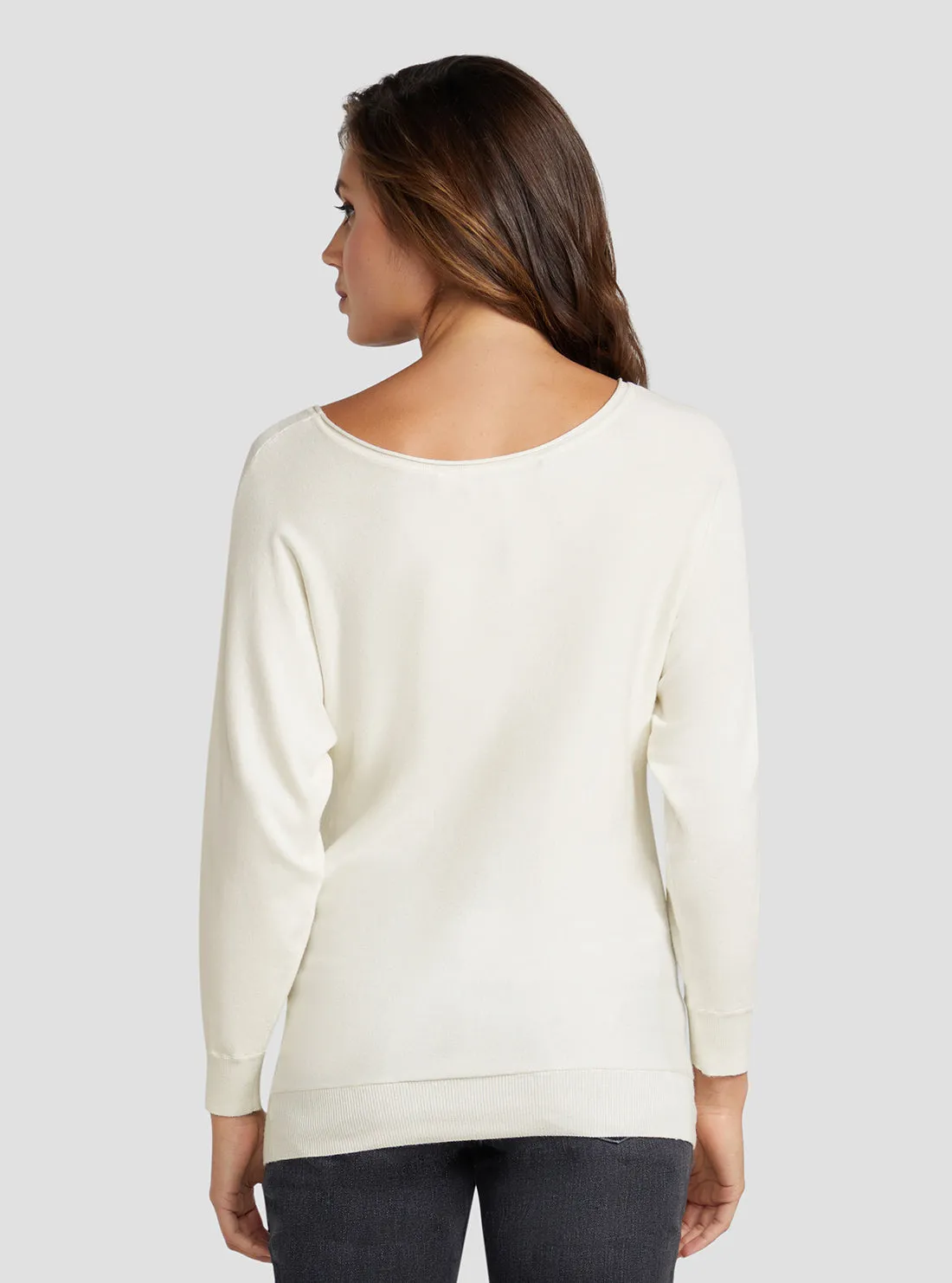 Cream White Gabrielle Embellished Logo Jumper