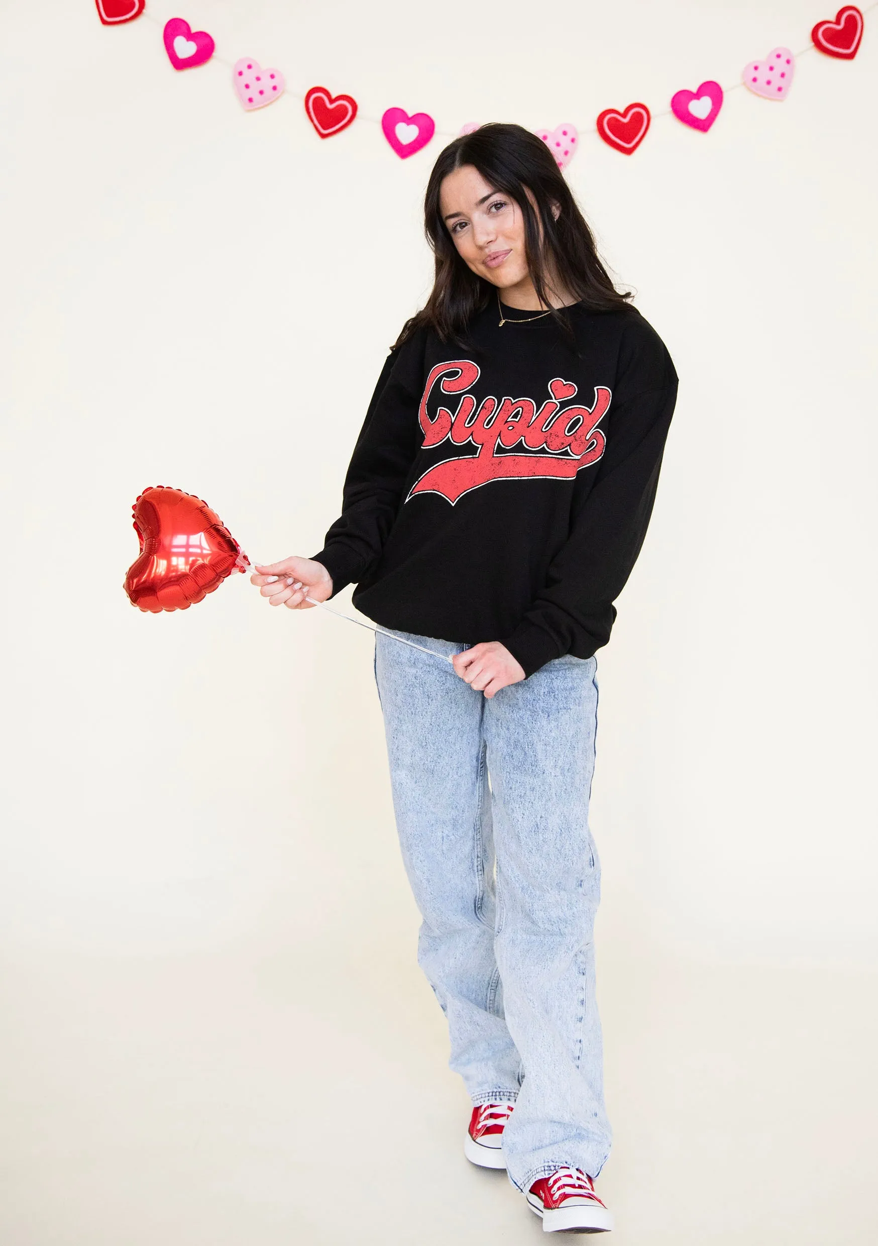 Cupid Valentine's Graphic Brushed Sweatshirt