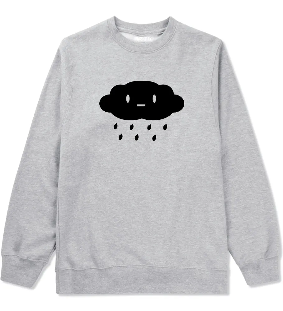 Cute Face Rain Cloud Mens Crewneck Sweatshirt