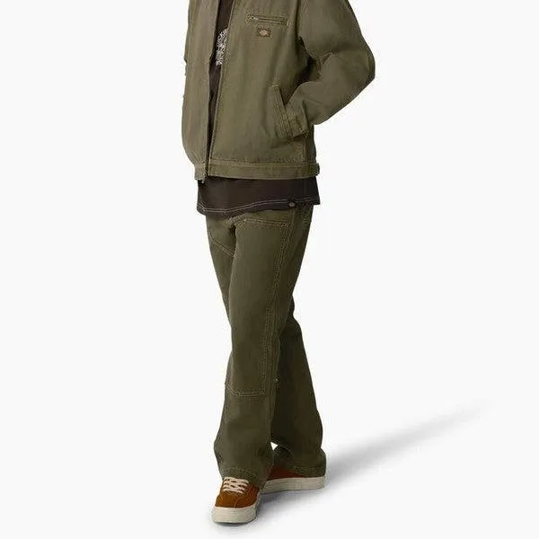 Dickies Skateboarding Double Knee Canvas Utility  Pants Stonewashed Military Green - Nugget