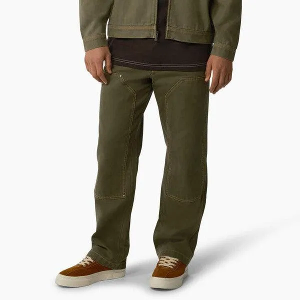 Dickies Skateboarding Double Knee Canvas Utility  Pants Stonewashed Military Green - Nugget