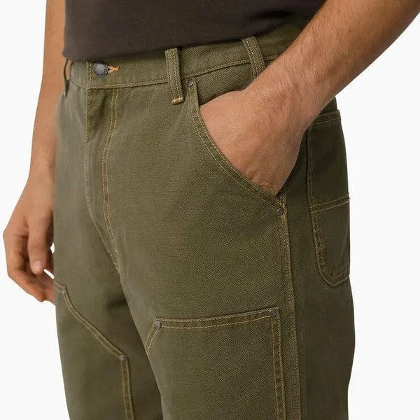 Dickies Skateboarding Double Knee Canvas Utility  Pants Stonewashed Military Green - Nugget