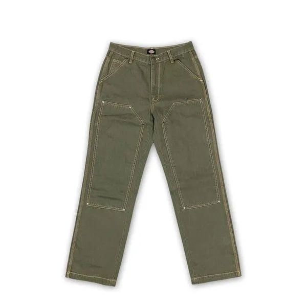 Dickies Skateboarding Double Knee Canvas Utility  Pants Stonewashed Military Green - Nugget