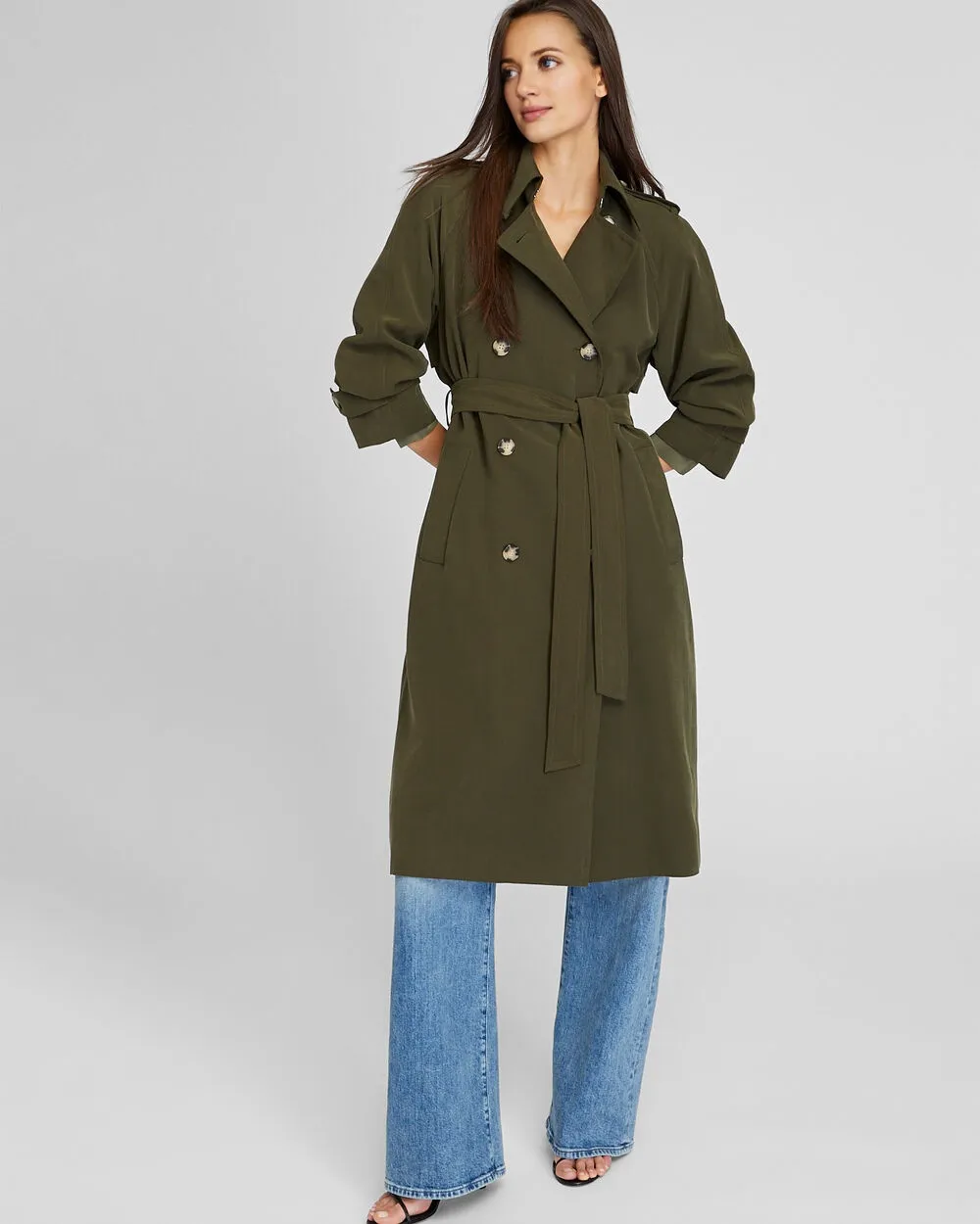 Draped Trench Coat