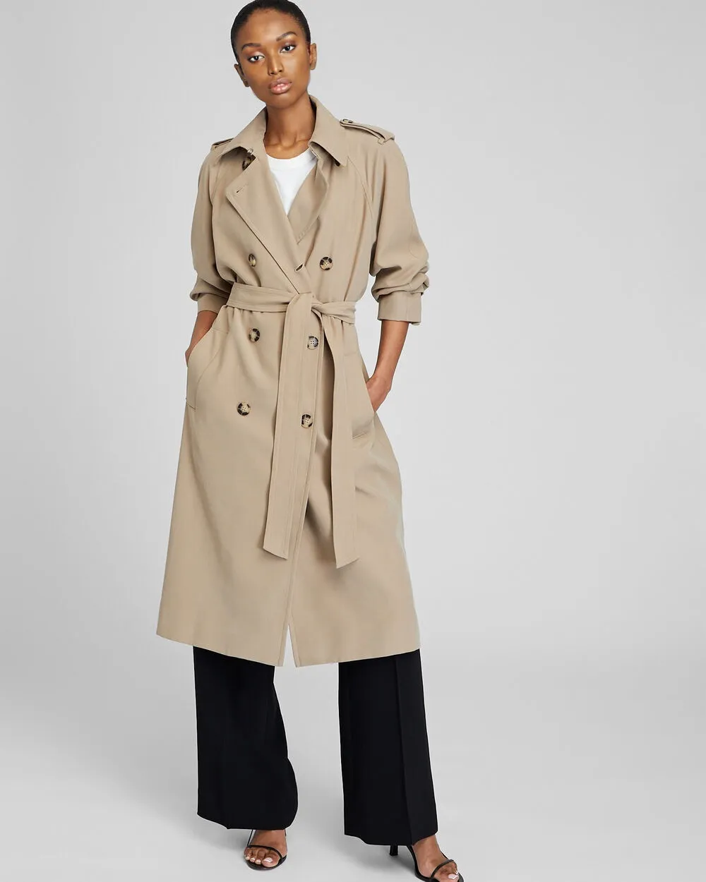 Draped Trench Coat