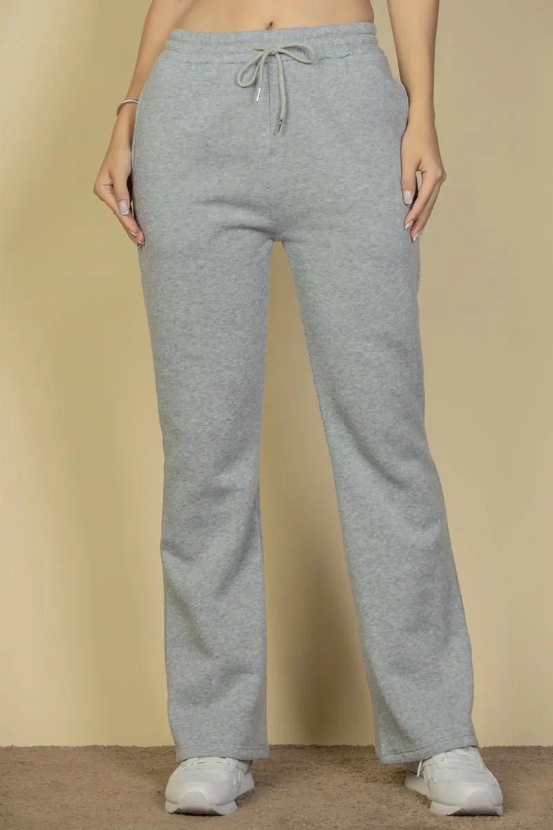 Drawstring Waist Slant Pocket Sweatpants