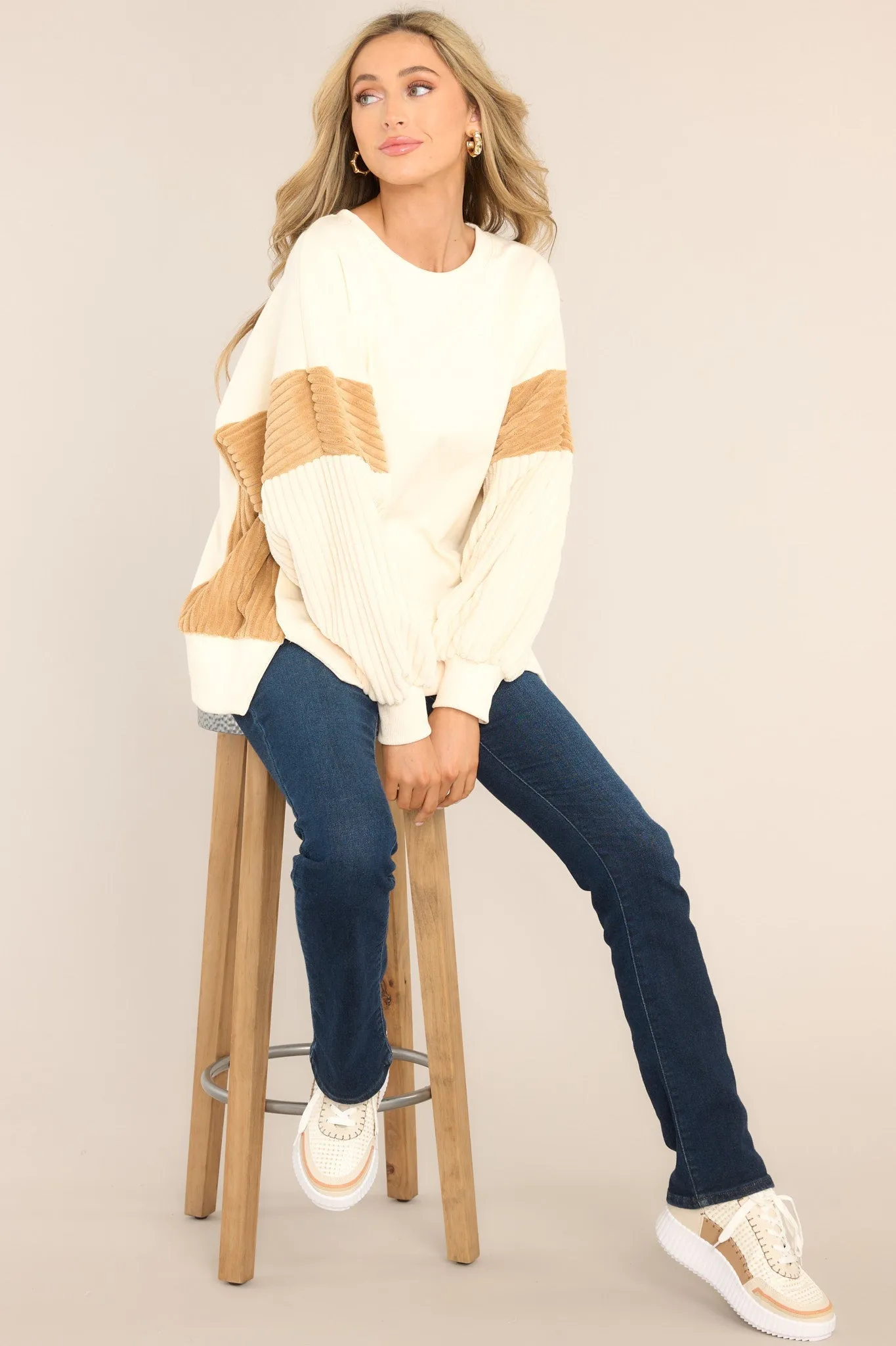 Dream Big Ivory Oversized Sweatshirt