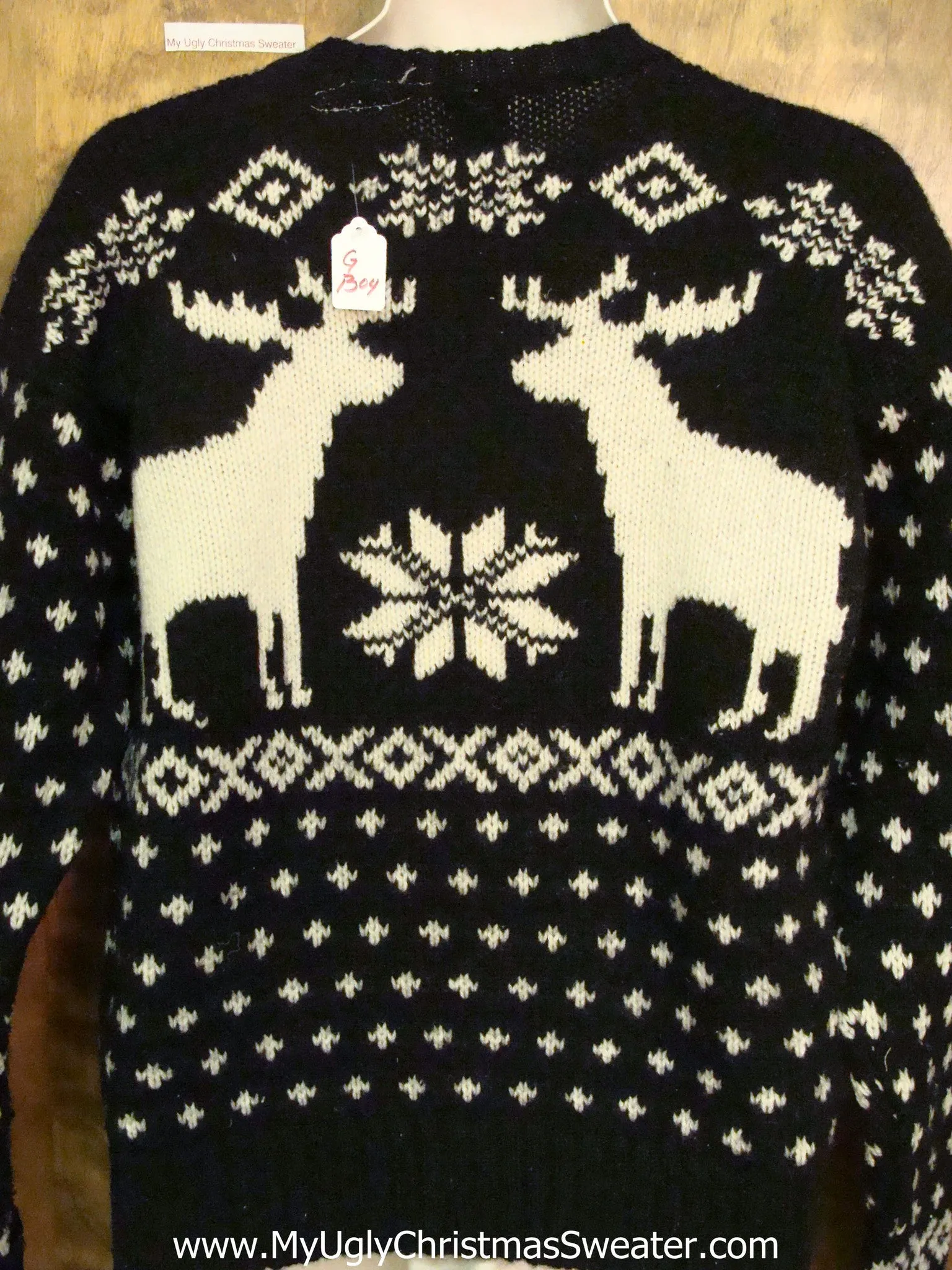 Dueling Reindeer Ugly Christmas Sweater with Lights