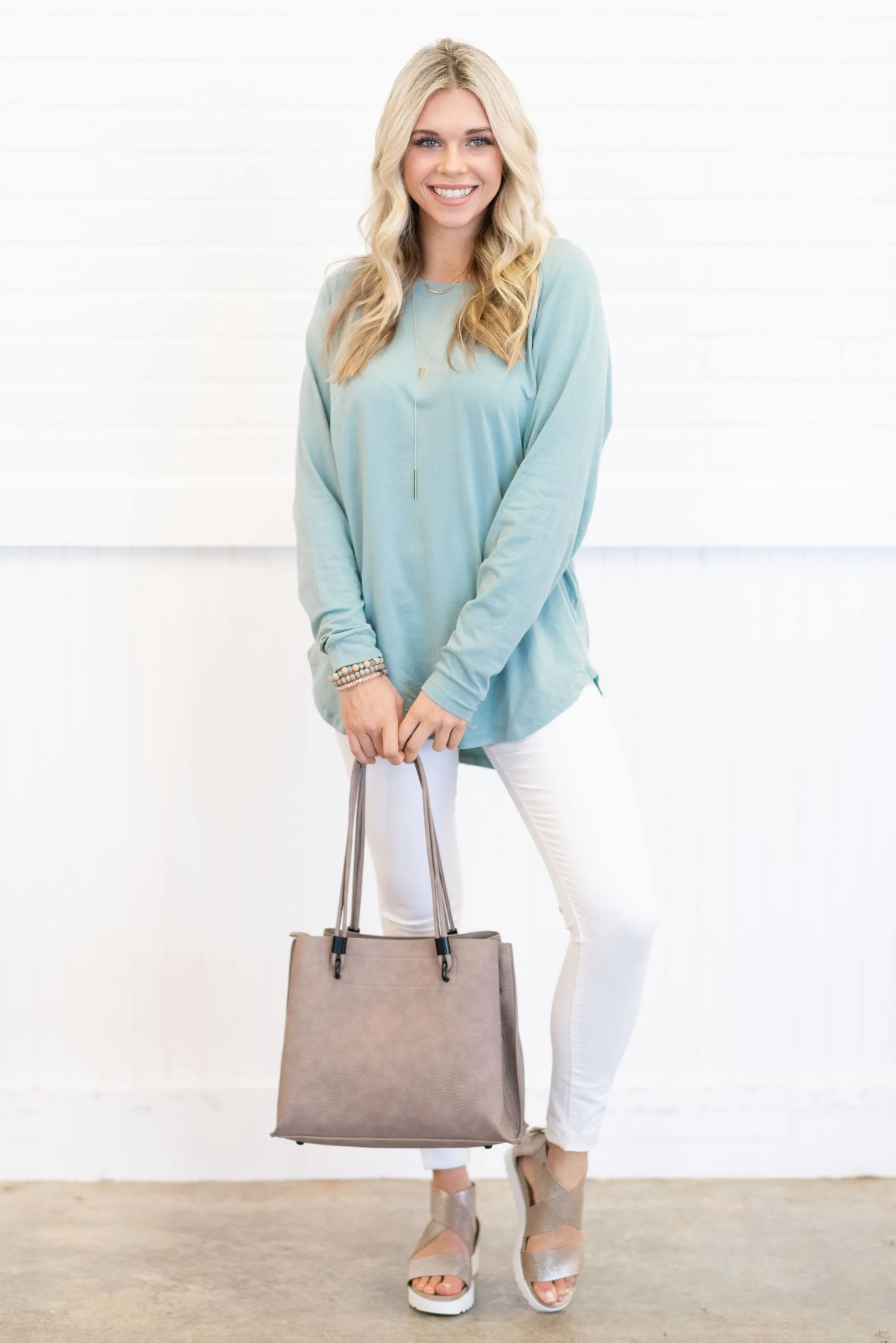 Easy Like Sunday Mineral Mint Green Tunic