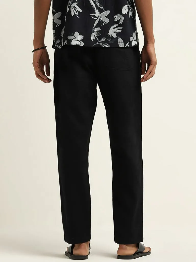 ETA Black Relaxed-Fit Mid-Rise Cotton Chinos