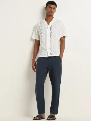 ETA Dark Blue Relaxed-Fit Mid-Rise Cotton Chinos