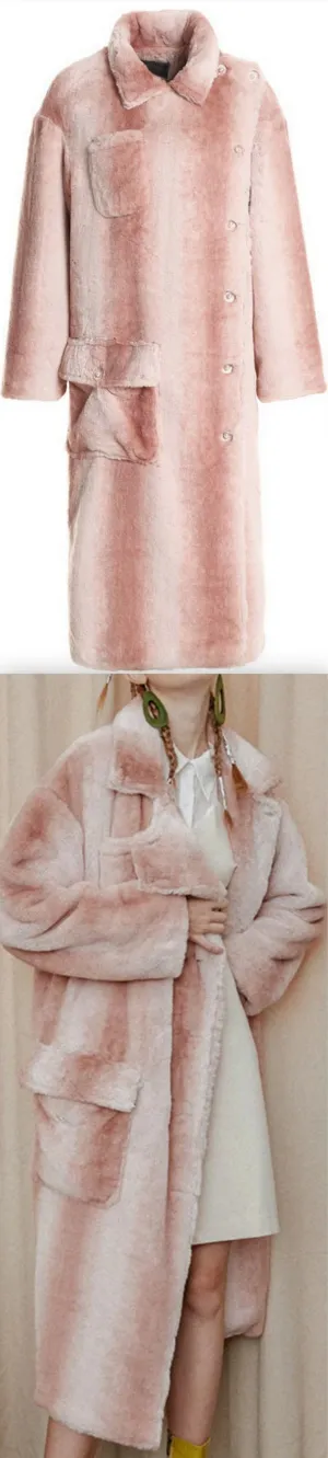 Faux-Fur Plush Ombre Coat