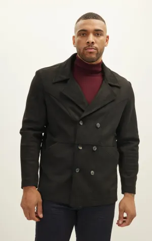 Faux Suede Bond Peacoat - Black