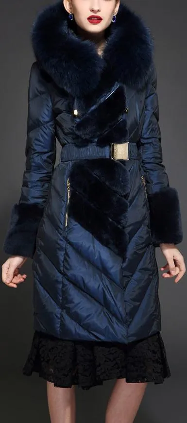 Fur-Trimmed Hooded Puffer Coat