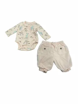 Girls Child Size 3 Months Oliver & Rain Peach Print Sets