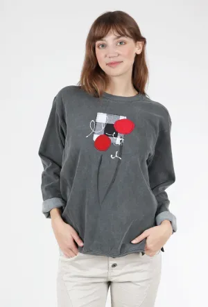 Gothic Rose Pullover, Charcoal