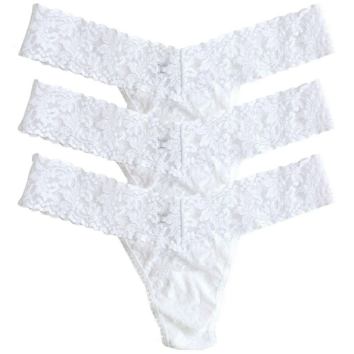 Hanky Panky Signature Lace 3 Pack Low Rise Thong - White