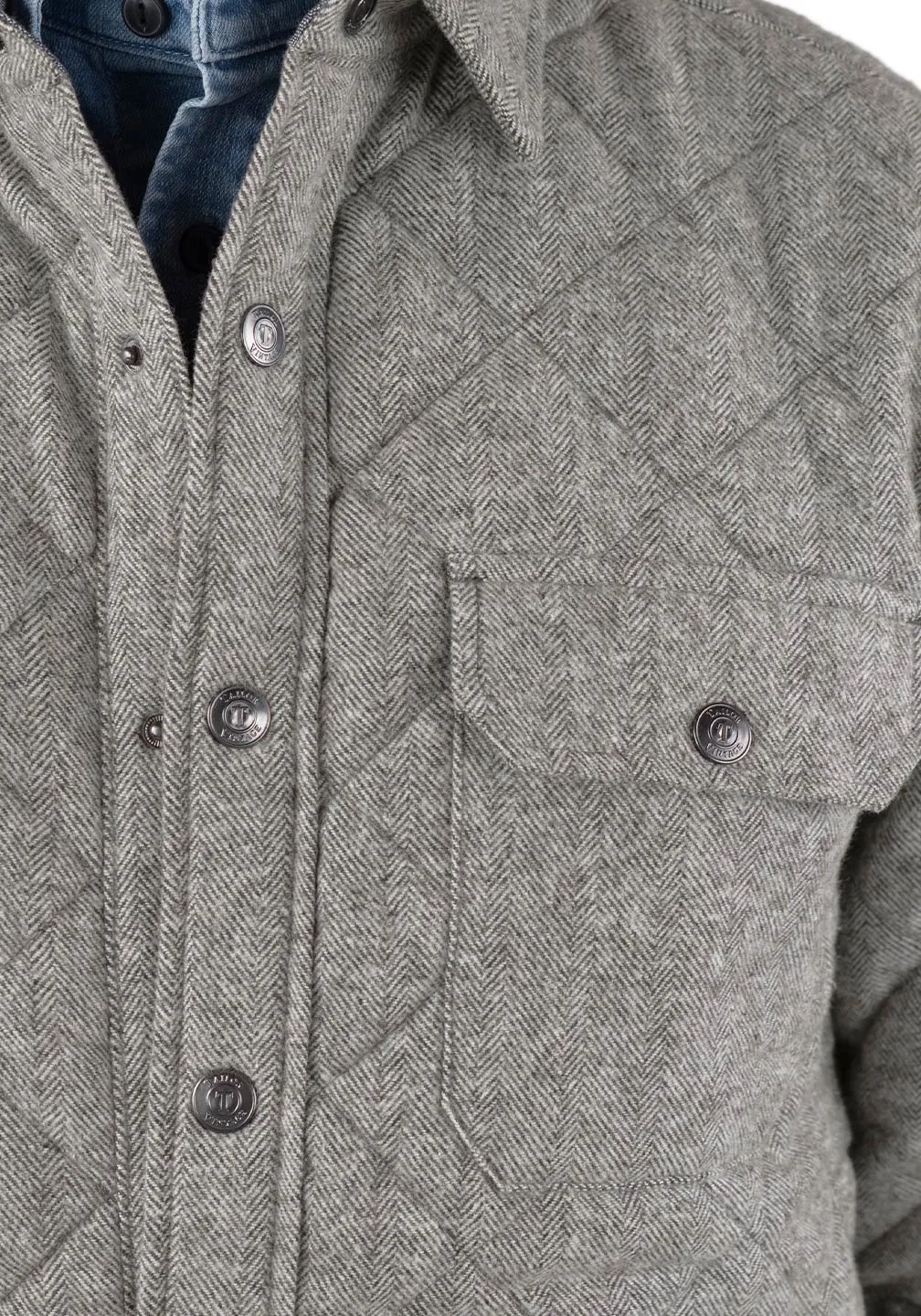 Heavyweight Herringbone Quilted Shirt Jacket