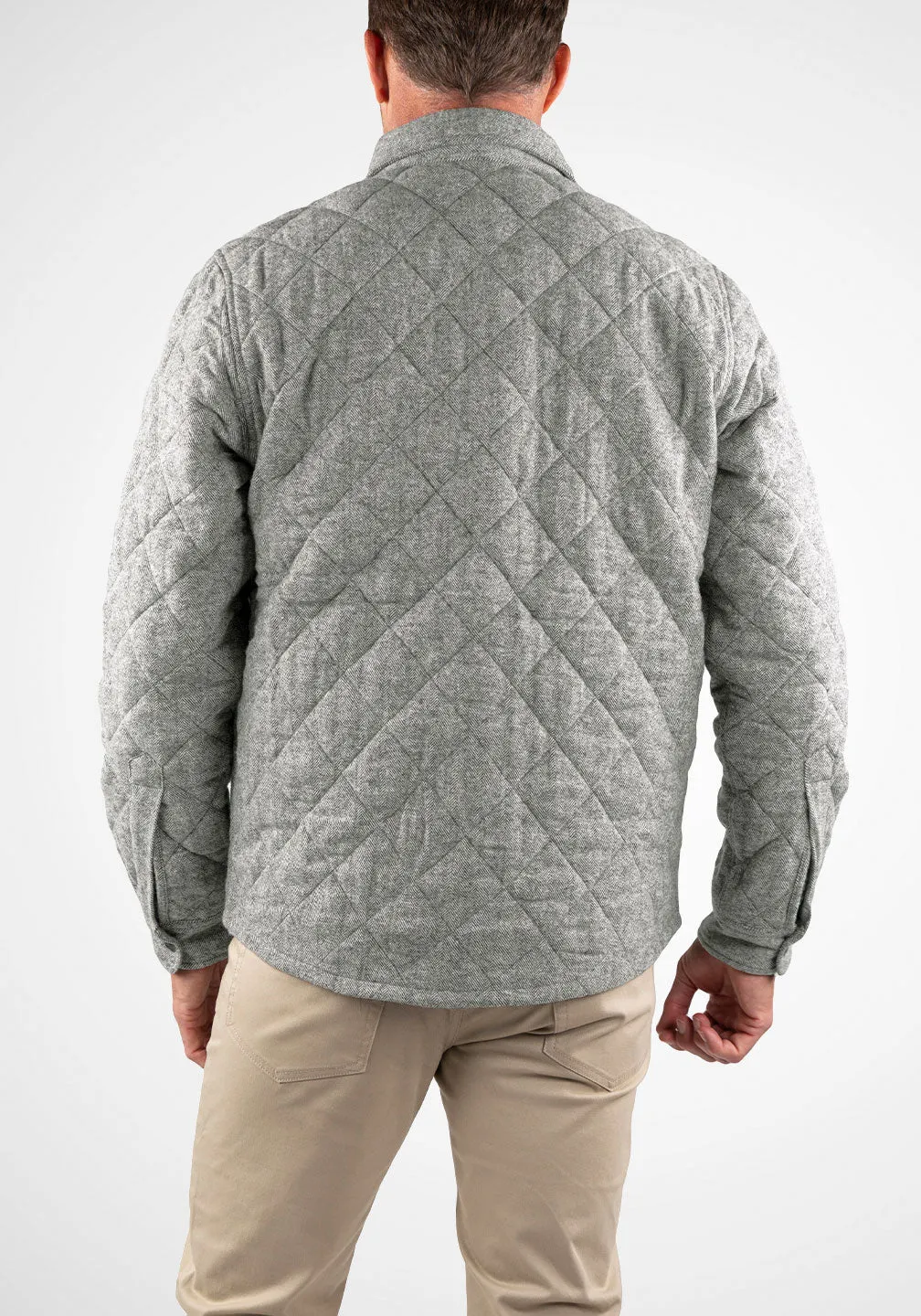 Heavyweight Herringbone Quilted Shirt Jacket