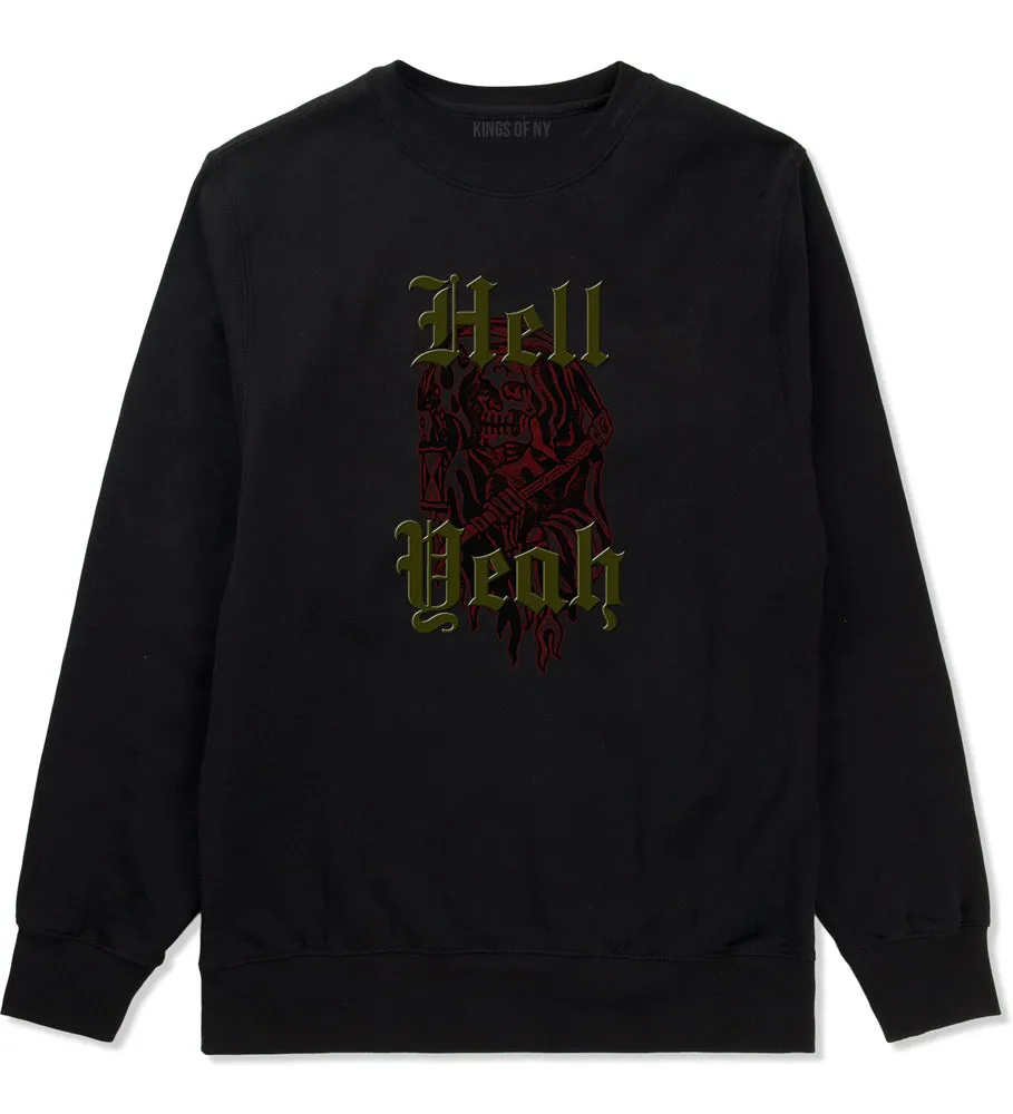 Hell Yeah Skull Grim Reaper Mens Crewneck Sweatshirt