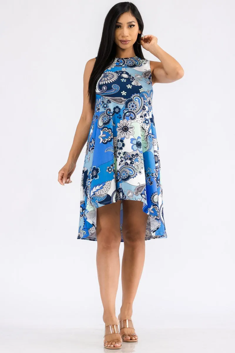 HH696X-PAISLEY - RELAXED FIT SLEEVELESS DRESS