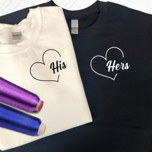 “His & Hers” Matching Couple Hoodies - Personalized Matching Sweatshirts For Couples