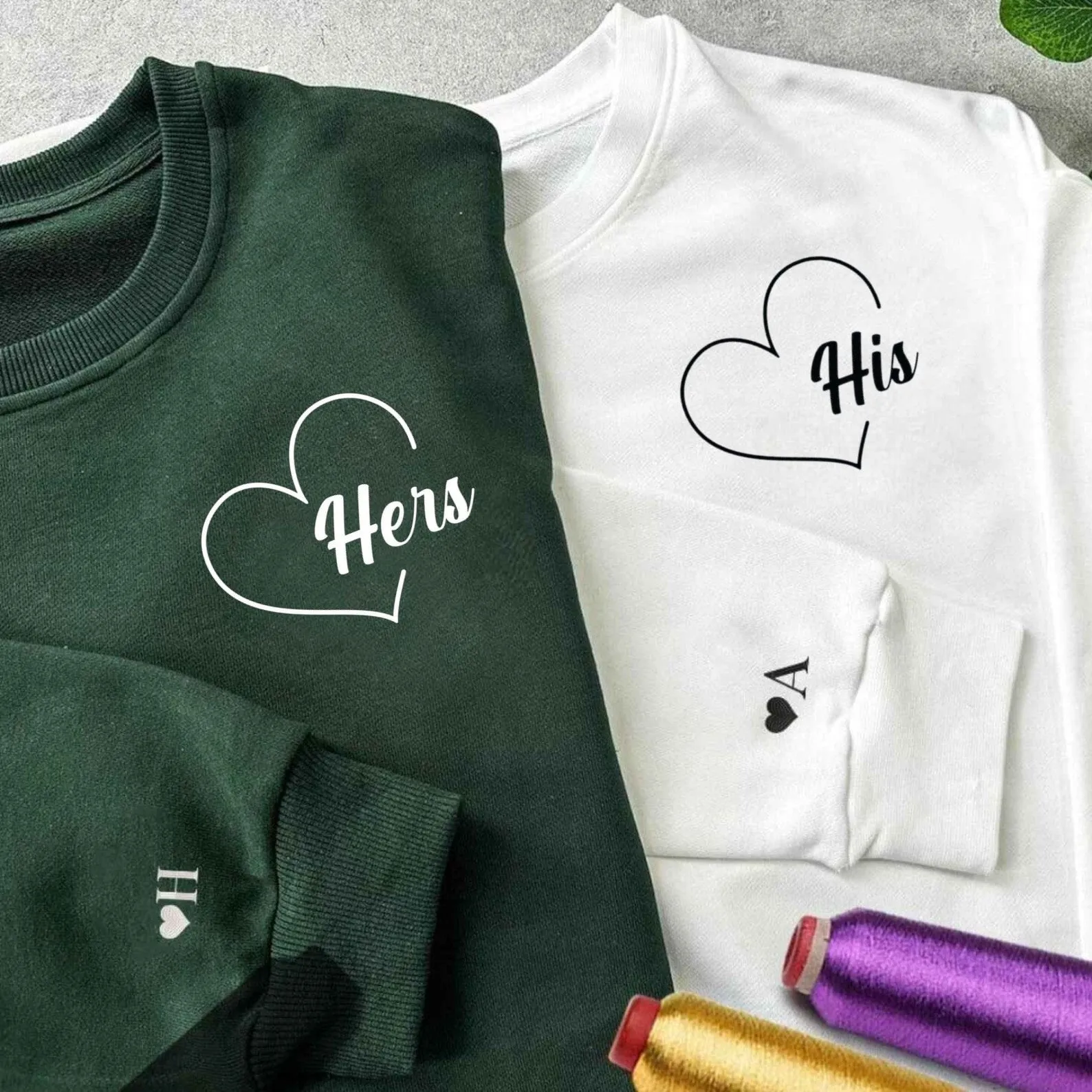 “His & Hers” Matching Couple Hoodies - Personalized Matching Sweatshirts For Couples