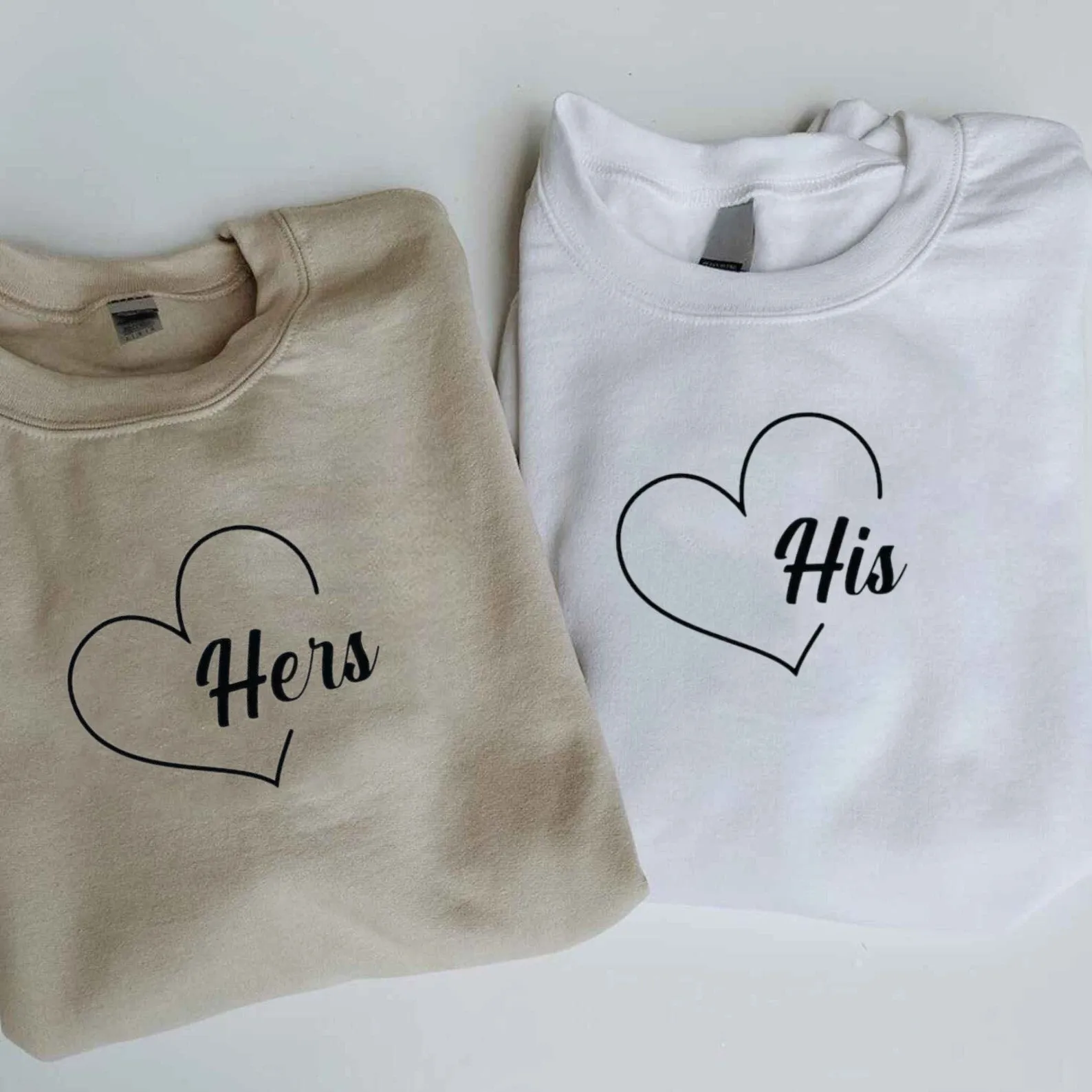 “His & Hers” Matching Couple Hoodies - Personalized Matching Sweatshirts For Couples