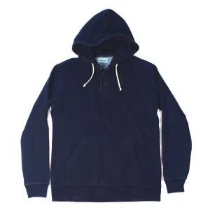 Indigo 3 Button Hooded Sweatshirt