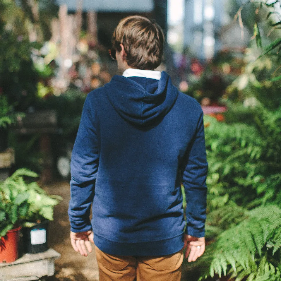 Indigo 3 Button Hooded Sweatshirt