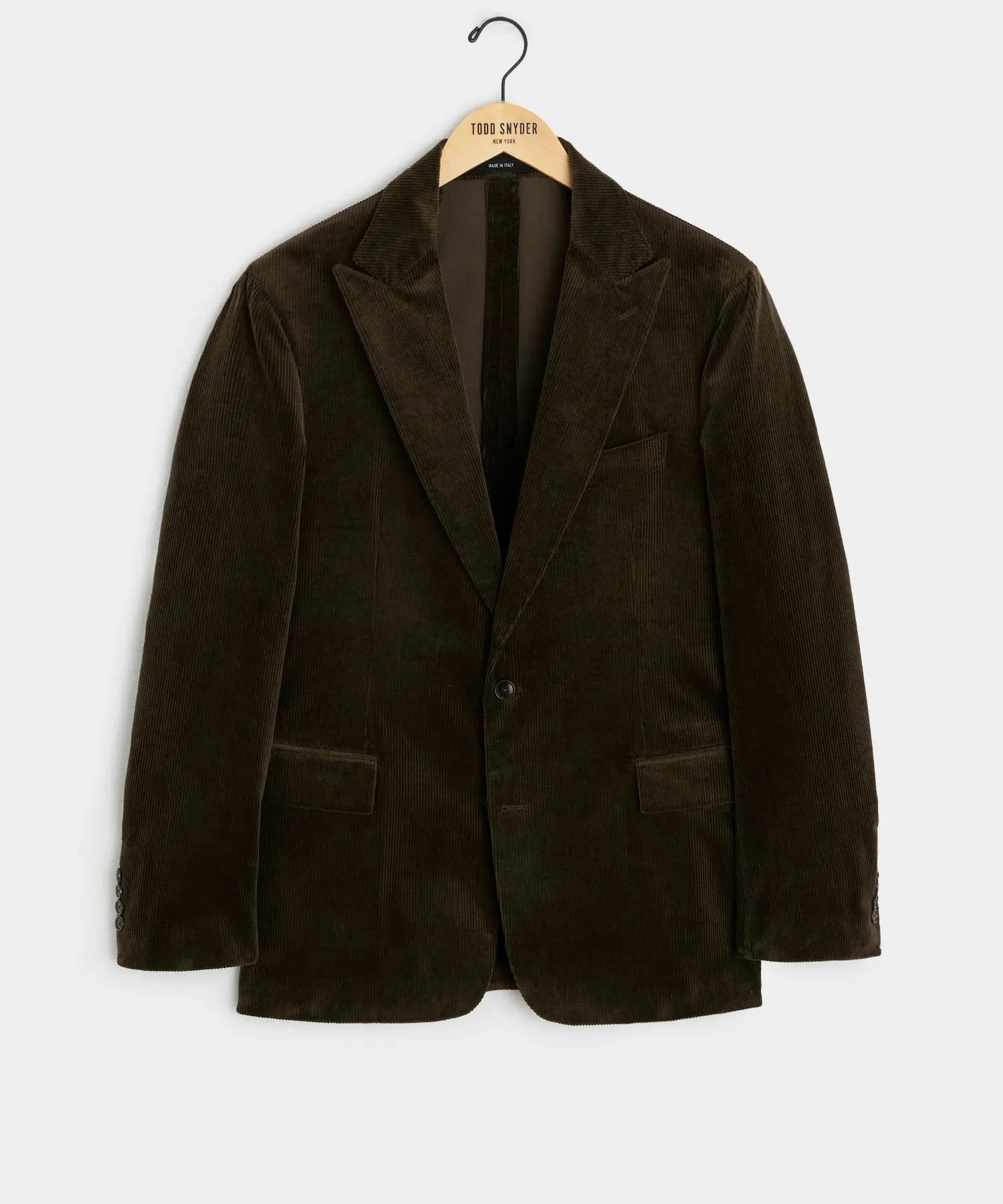 Italian Fine Wale Corduroy Sutton Jacket in Dark Brown