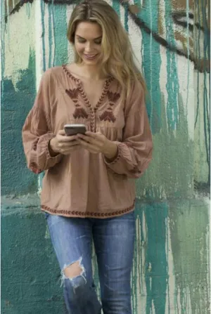 Jamie Embroidered Tunic Mocha