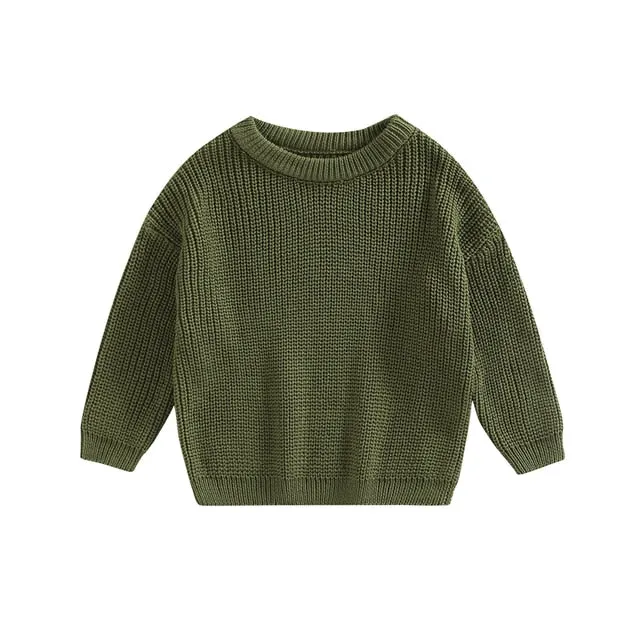 Juno - Baby & Toddler Chunky Knit Sweater , Forest Green