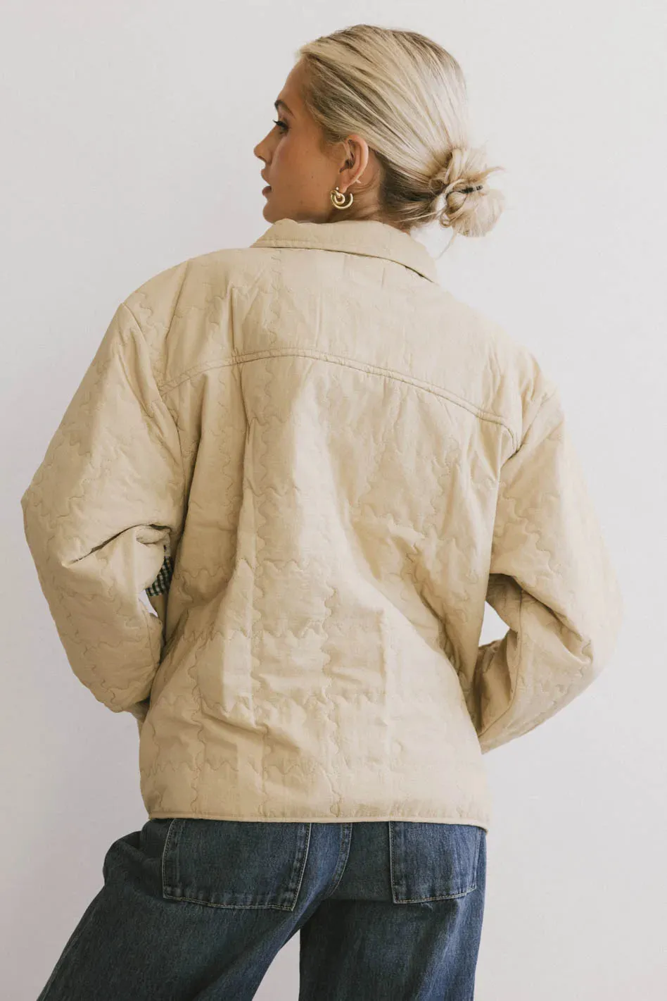 Karlie Quilted Jacket in Khaki