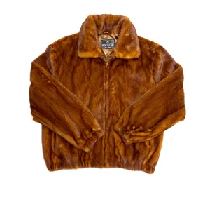 Kashani Men's Cognac Full Mink Fur Coat