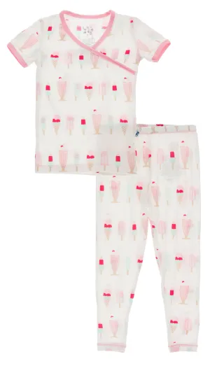 KicKee Pants Natural Ice Cream Shop S/S Kimono Pajama Set