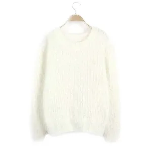 Knitting Sweater For Women Roune Neck Long Sleeve Minimalist Loose Sweaters Female Autumn Clothing Fashion