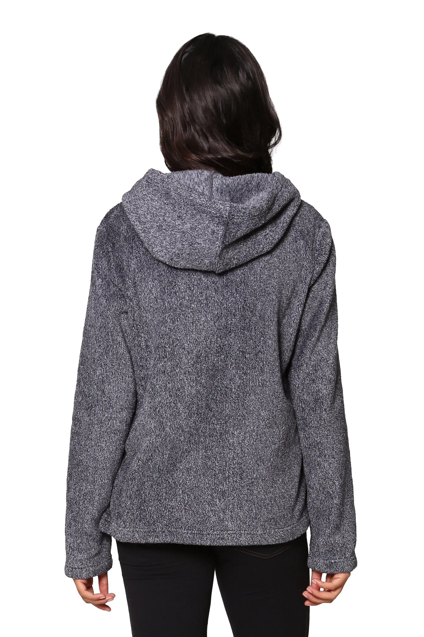 La Cera Plush Hooded Fleece Jacket