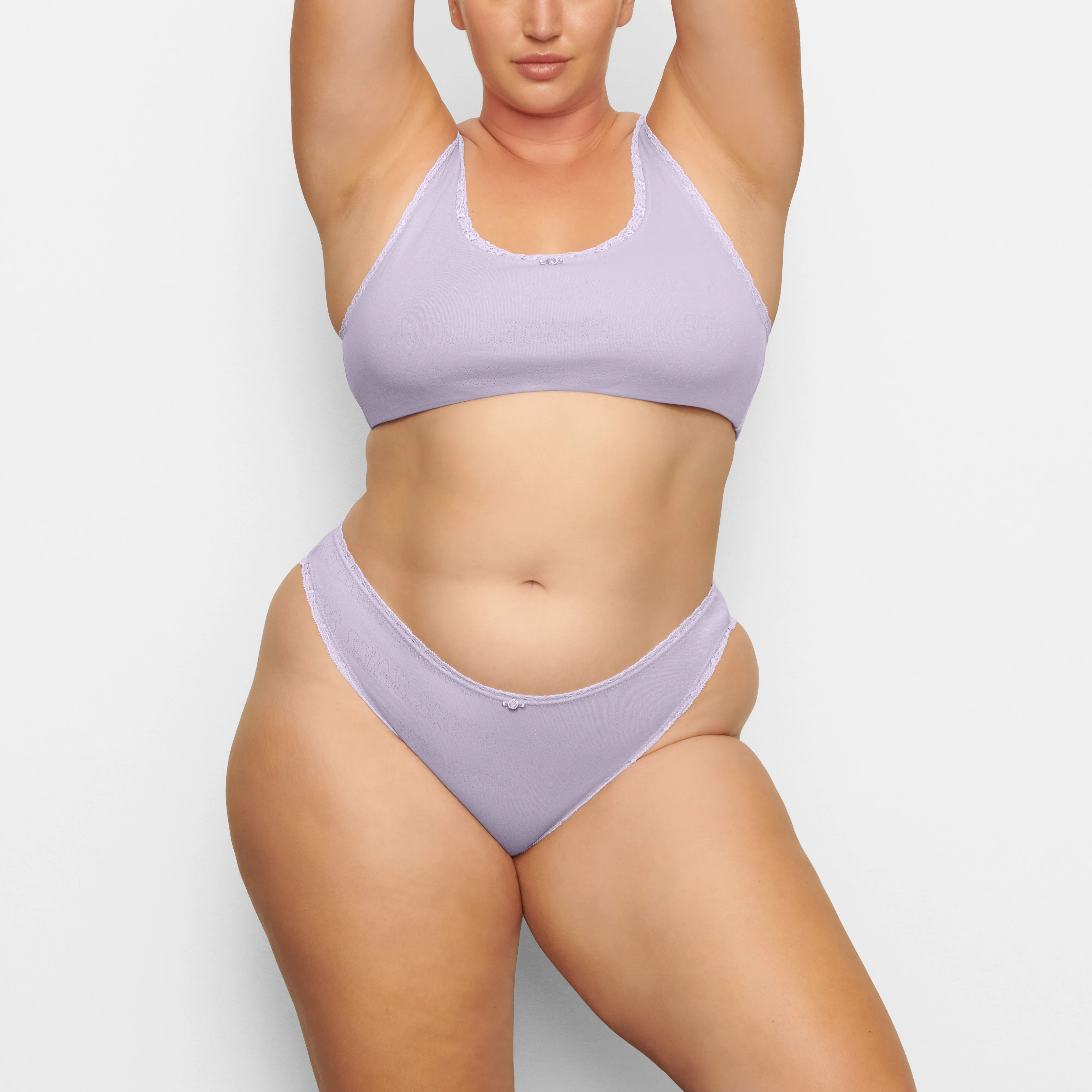 LACE POINTELLE CHEEKY BRIEF | LAVENDER