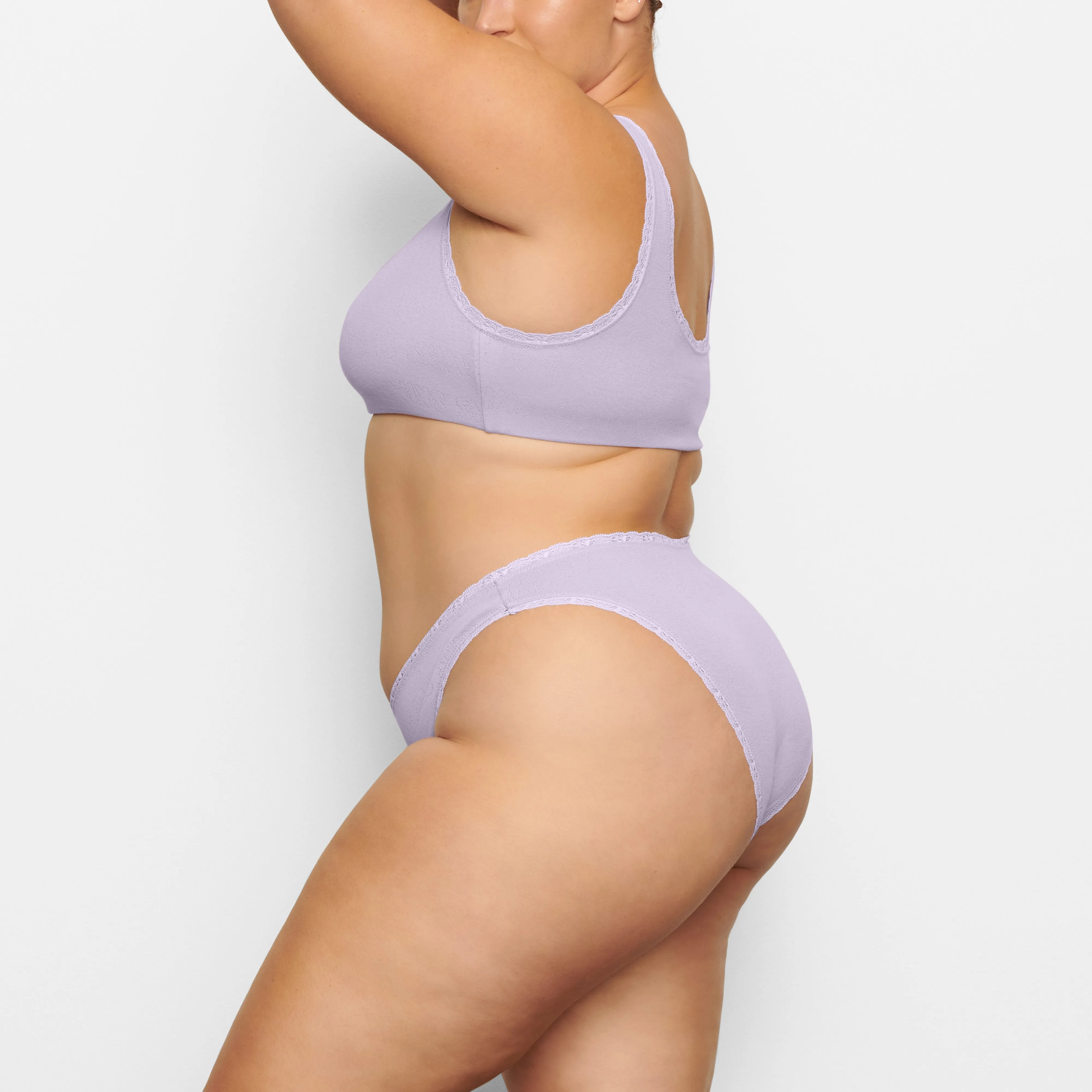 LACE POINTELLE CHEEKY BRIEF | LAVENDER